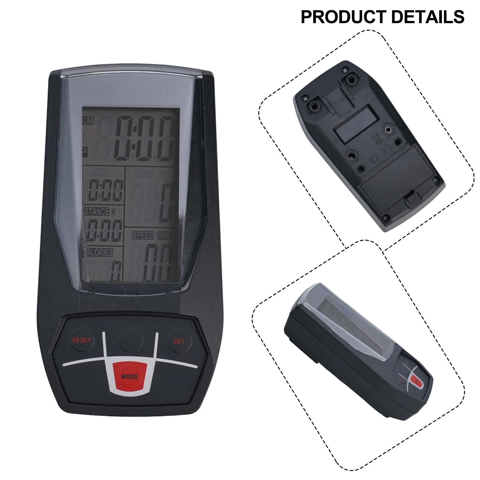 Fitness Monitor for Stationary Bikes Featuring Time Elapsed Speed Instantaneous Calories Distance and Total Mileage Tracking