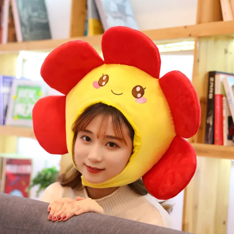 Cute Sunflower Hat Flower Headpiece Short Plush