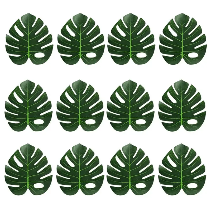 AC76-Artificial Tropical Palm Leaves Jungle Party Decoration Animal Summer Hawaiian Wedding Home Table Decor XL Easy Install