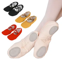 Girls Ballet Shoes Canvas Soft Elastic Ballet No Lacing Dance Slipper Children Practise Ballerina Shoes Multi Colors Dance Shoes