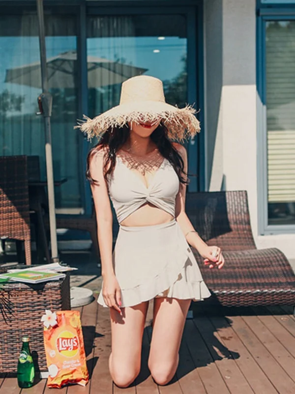 

Slimming One-Piece Swimwear Women's Bikini Vaion Sle Casual Spor Conservative Ele Sexy Thermal Spring Swimsuit