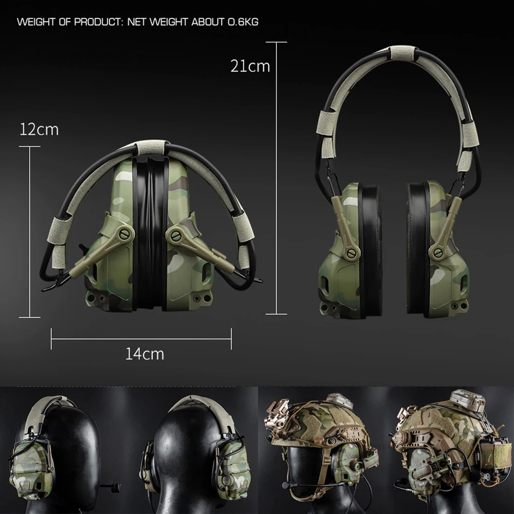 GEN 6 Tactical Headset Militar Hunting Shooting Noise Reduction Headset Hearing Protection Communication Equipment Foldable