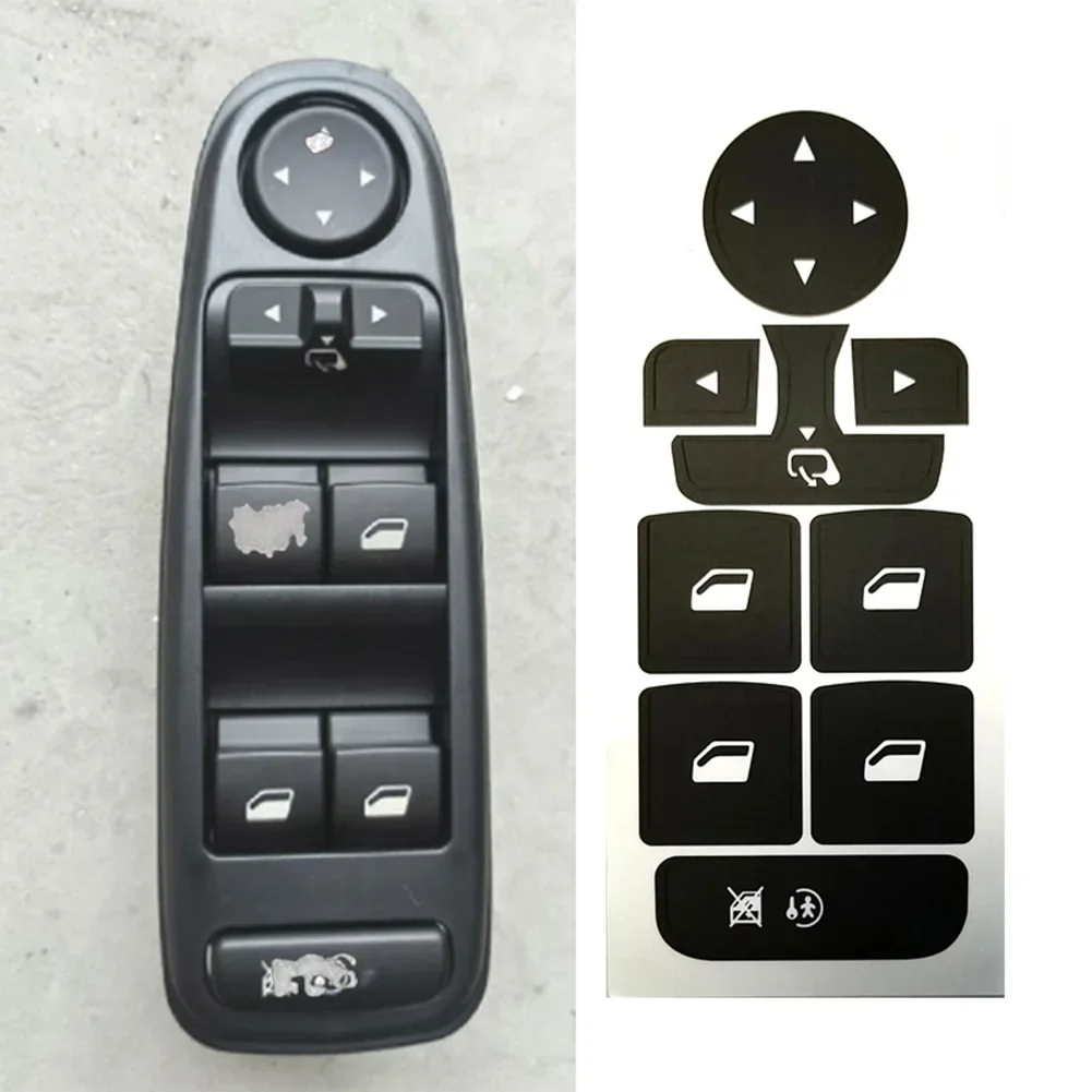 

Car Window Lifter Switch Button Repair Sticker Decal For C4 For Grand Auto Door Windows Glass Lift Control Switch Cover
