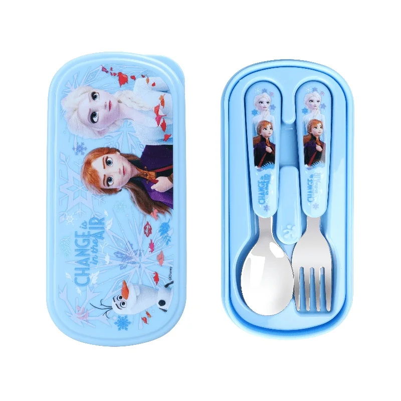 ديزني فروزن إلسا الأميرة آنا الكرتون الأطفال الفولاذ المقاوم للصدأ ملعقة شوكة Kawaii المضادة للكسر مجموعة أدوات المائدة هدايا عيد الميلاد #5
