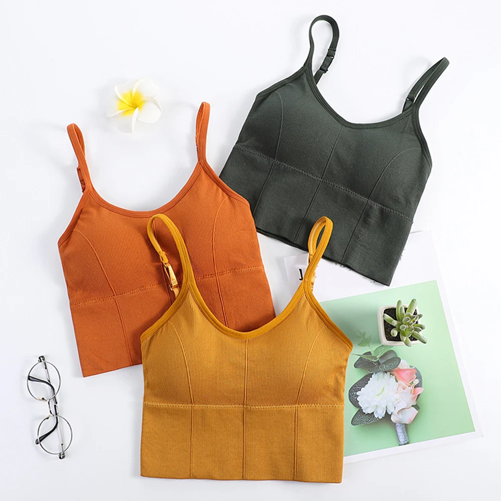 Women Sexy Tops Tube Push Up Bra Female Streetwear Sleeveless Camis Seamless Sport Lingerie Tee Crop Top Bandeau Top Tanks