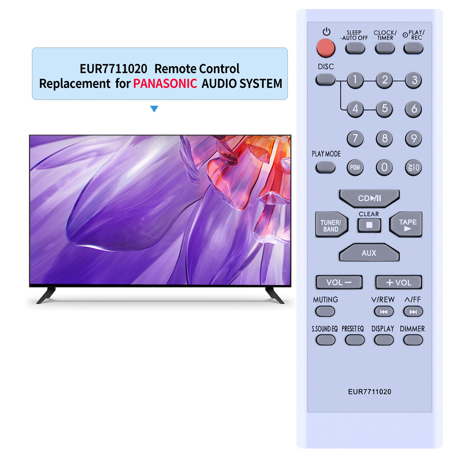 For Panasonic Remote Control EUR7711020 SC-PM16 SA-AK640 SC-PM18P SA-PM18 SA-PM16 N2QAHB000064 SC-AK640 Micro Stereo System