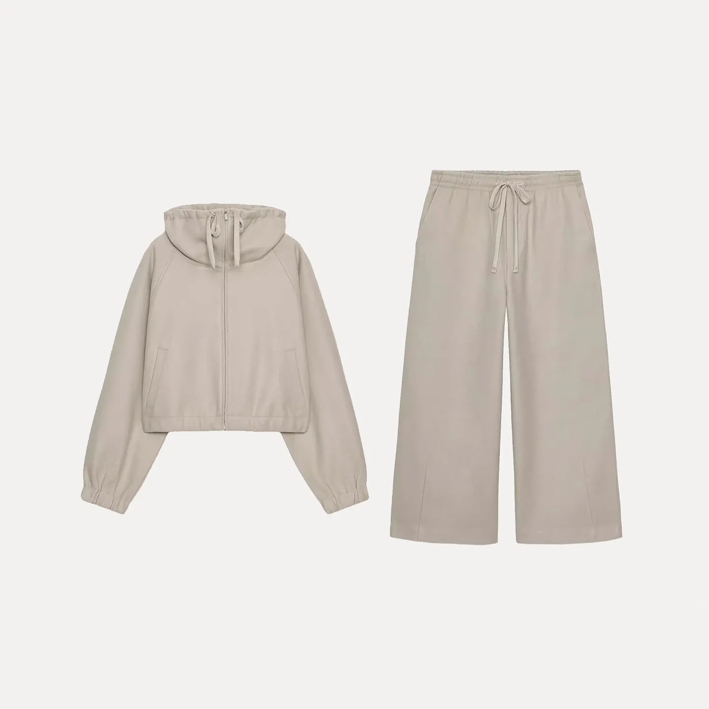 Z Damen Soft Spor Hoodie und Hose Set Winter Pendeln Sle Freizeitkleidung Lange Sve Hose mit hoher Taille Reißverschluss