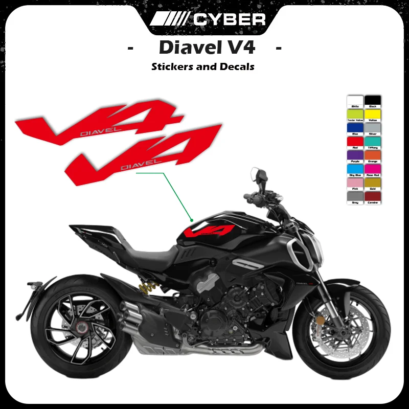 

Motorcycle Fairing Shell Sticker Decal DiavelV4 Side Sticker Kit for Tank For Ducati Diavel V4 Hollow Fuel Tank Flower Stickers