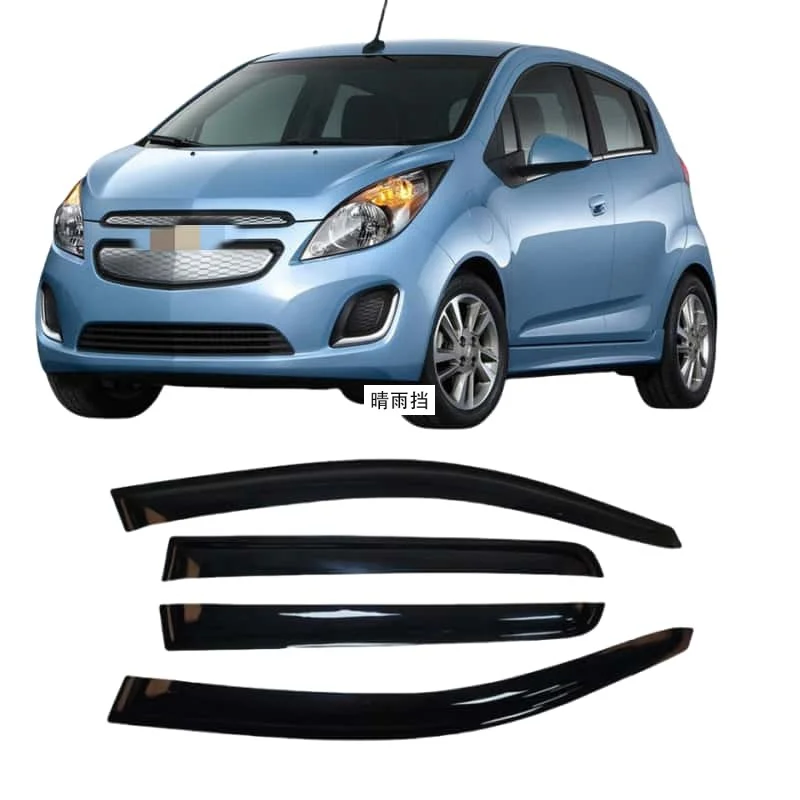 For Chevy Spark 2011-2016 Hatchback Car Accessories Window Visors Rain Sun Guard Vent Wind Deflector Weathershield Moulding Trim