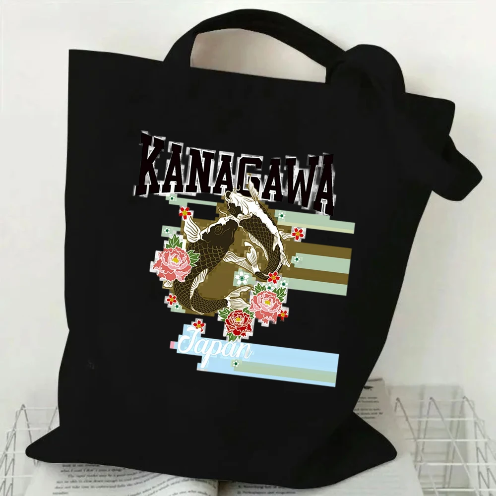 Shoulder Shopper Purse Standing Crane Bird Silhouette Crashing Waves Mountain Peak Caramel Pink Sunset Disc Solid Black Backdrop