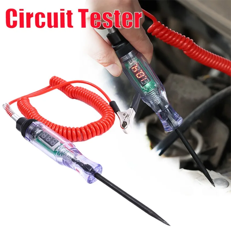 

Car Circuit Tester Automobile Fault Maintenance Digital Display Car Fuse Diagnostic Probe Test Pen 6V-24V Voltage Measurement