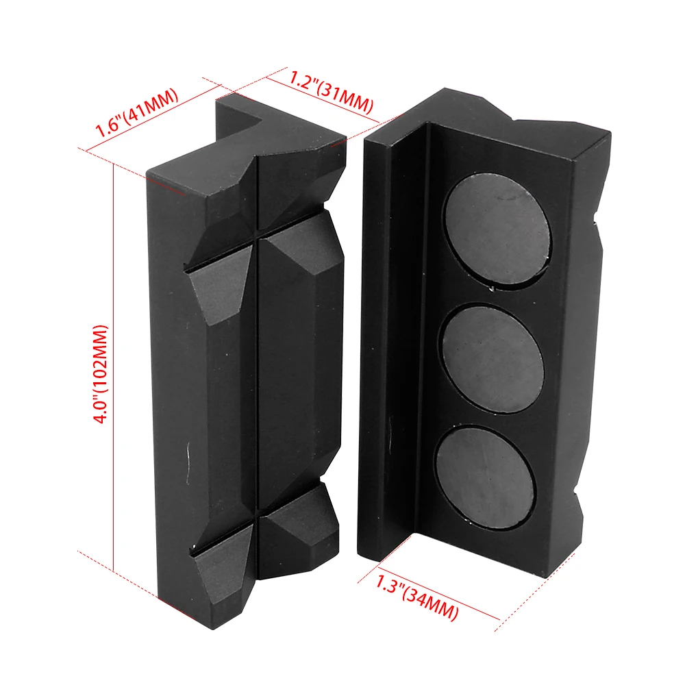 MUGE-Aluminum Magnetic Vise Jaw Protective Inserts Magnetized Line Separator Soft Jaw Insert For AN Fitting EM1043