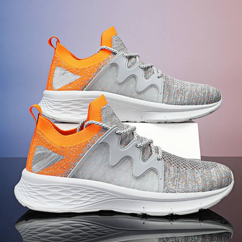 

Men's Running Shoes Shock-absorbing Elastic Sport Shoes Breathable Mesh Casual Tennis Shoes Comfortable All-Match Rubber Outsole