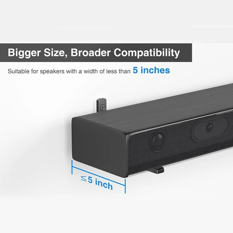 R91A Black Metal Soundbar Wall Mount with Adjustable Depth for Modern Living Room