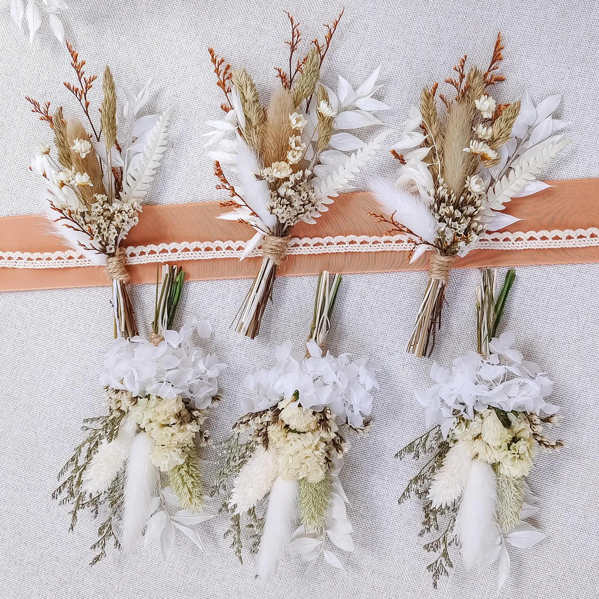 Bridesmaid Flower Corsage Brooch Mini Natural Dry Flowers Bouquet Boutonnieres Groomsmen Buttonholes Christmas Wedding Decor