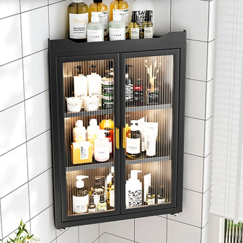 Minimalist Bathroom Corner Cabinet Moisture-Proof And Waterproof Storage Adjustable Height Shelf Stable Non-Wobbling Organizer