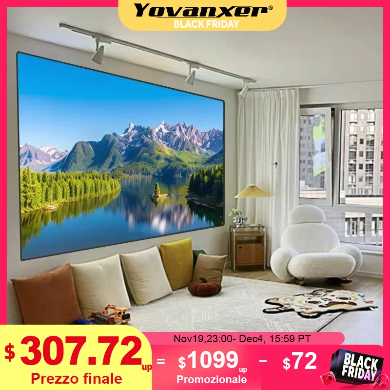 2025 Nuovo schermo di proiezione PET Star ALR Schermi a cornice fissa anti-luce da 72-150 pollici Ideale per proiettore Home Theater a lancio normale