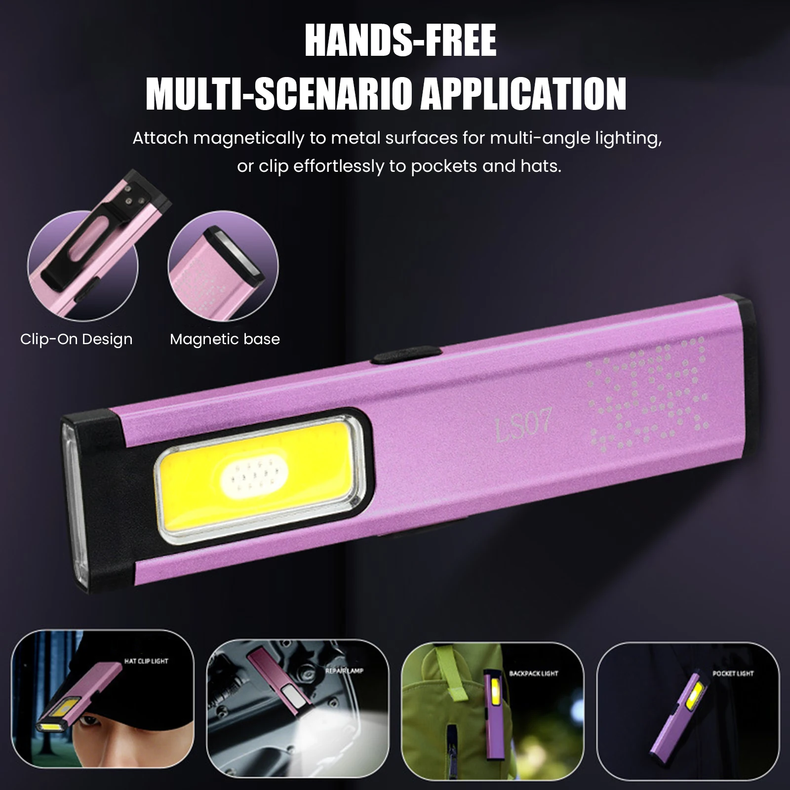 

Rechargeable Multi-Mode Pocket LED Flashlight W/ Magnetic&Clip Multi-Mode Small Flashlight Mini LED Torch Light for Camping Work