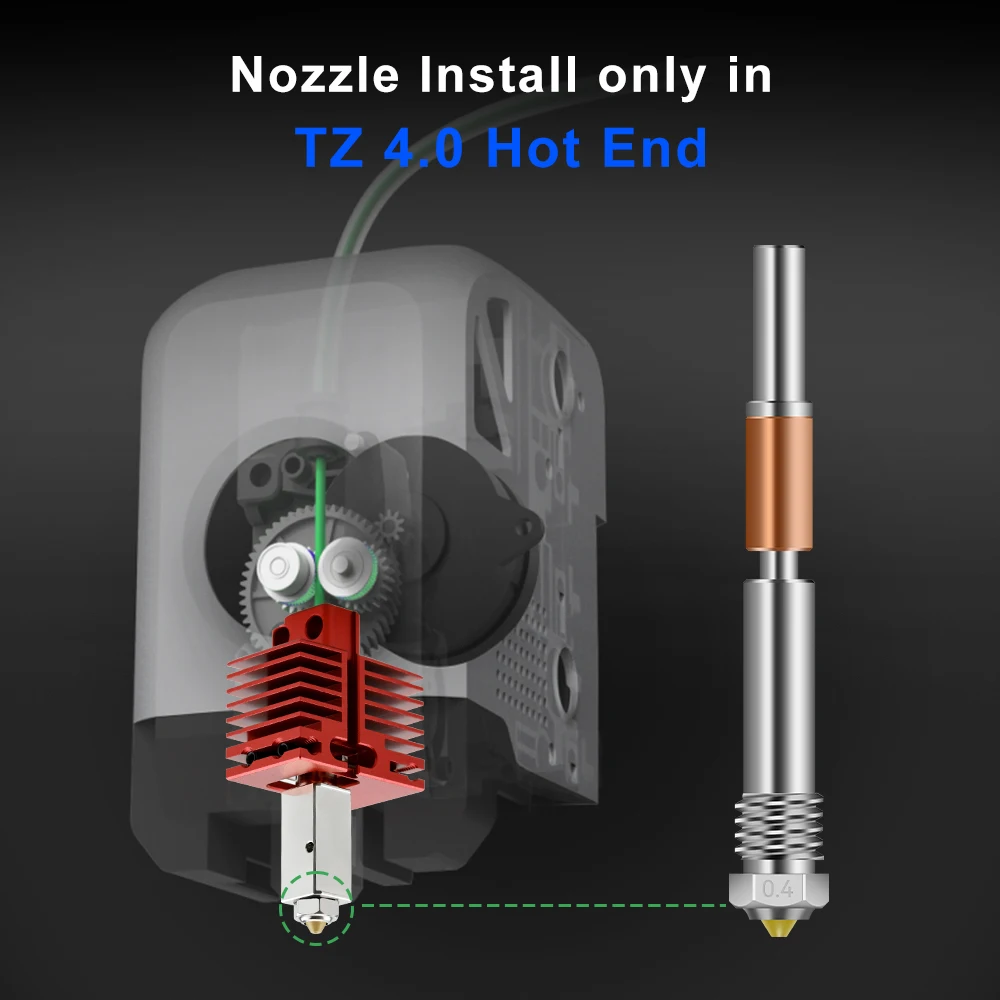 Upgraded TZ4.0 Nozzle For Bambulab P1S P1P X1 X1C X1E One-Piece Hardened Steel SKD11 Nozzles DLC Nano Coating For Bambu Lab X1C