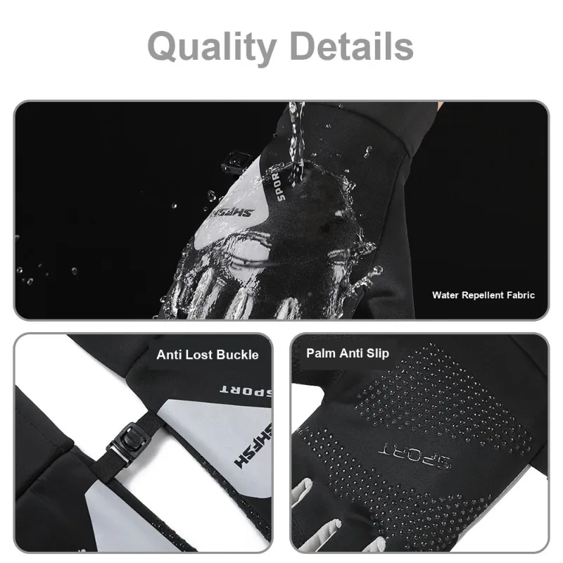 Non Slip Cold Resistant Water Resistant Thermal Cycling Gloves for Men Women Autumn Winter Outdoor Skiing Touchscreen
