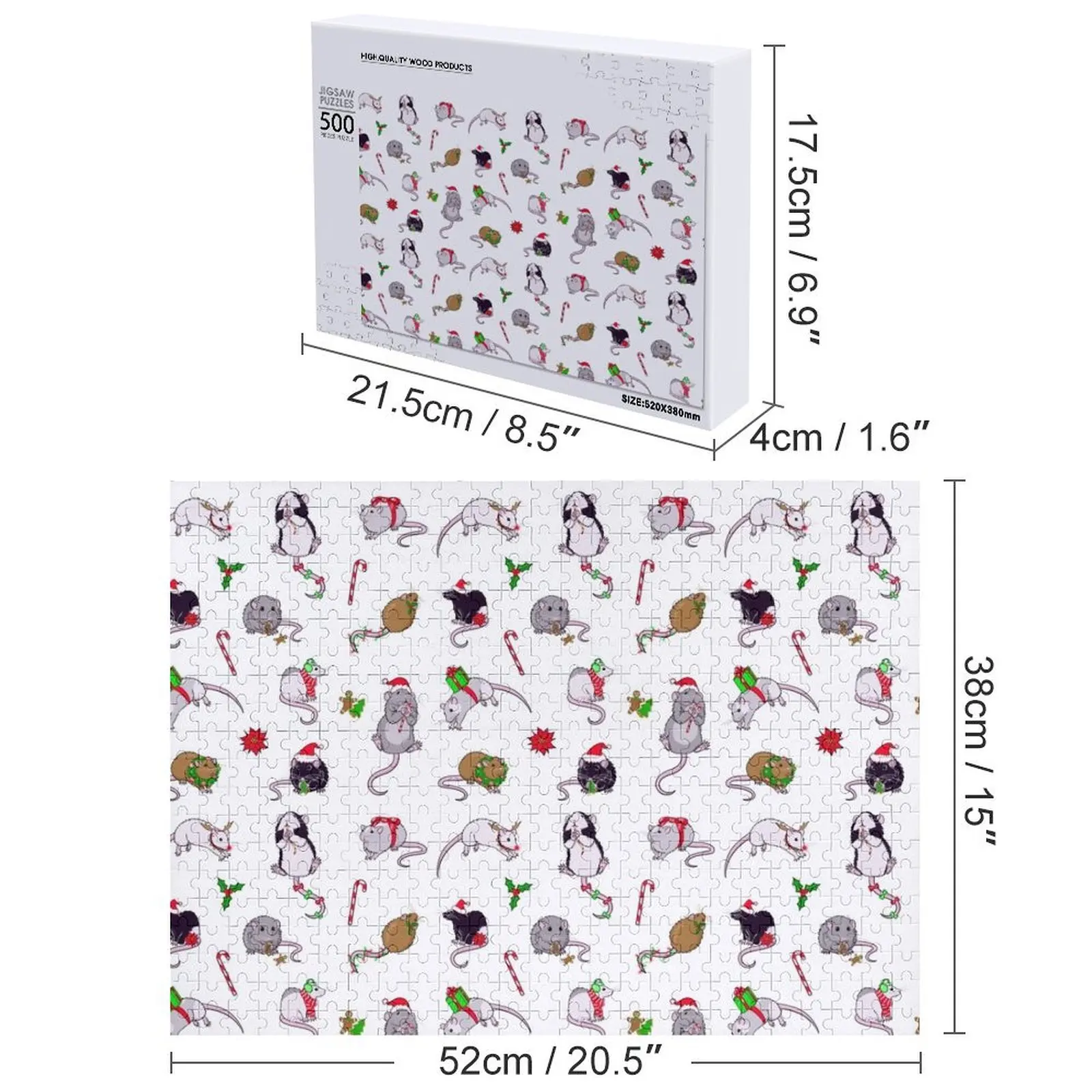 أحجية الصور المقطوعة من Ratmas Wishes ذات الاسم الخشبي المخصص للبالغين