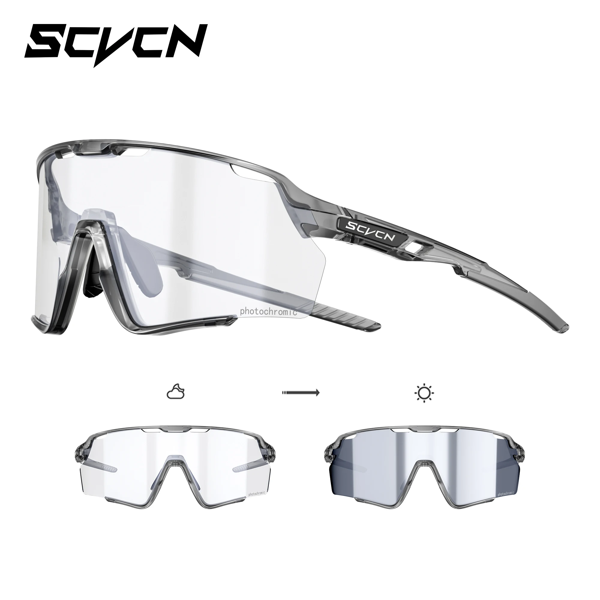 

SCVCN Outdoor Photochromic Cycling Sunglasses Men Women Sports Bicycle Cycling Glasses MTB Road Hiking Climbing UV400 Goggles