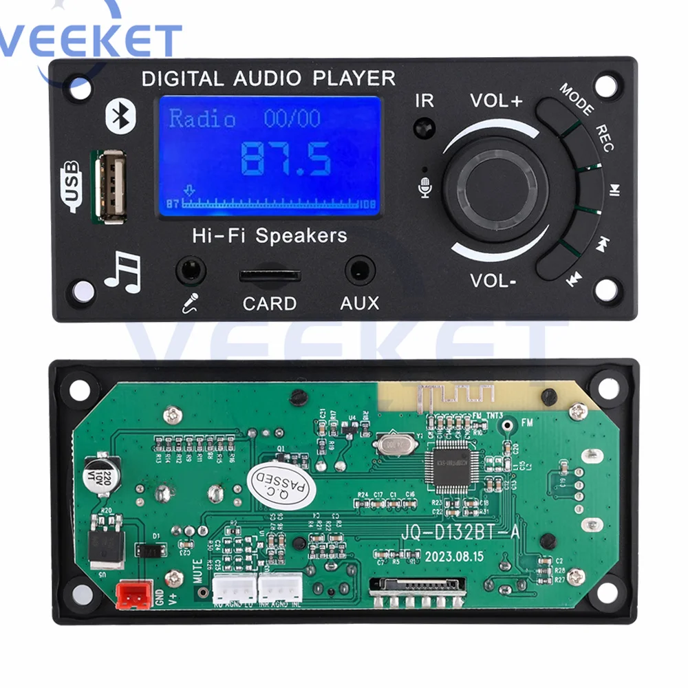 12V LCD Display Mp3 Decoding Board Bluetooth 5.0 Module Car Audio Motherboard With FM Radio Support Lossless Formats