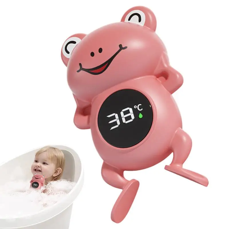 Baby Bath Thermometers Cute Cartoon Frog Waterproof Baby Bathtub Thermometers Type-C Bath Tub Thermometers For Family Friends