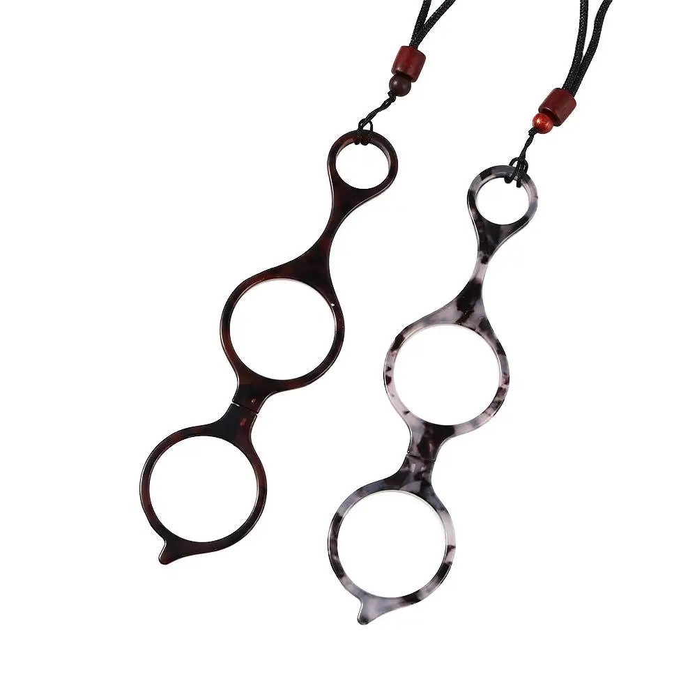 موضة ريترو هدية للجزءين قلادة قابلة للطي طويل النظر نظارات صغيرة المسنين نظارات معلقة الرقبة نظارات نظارات القراءة #5