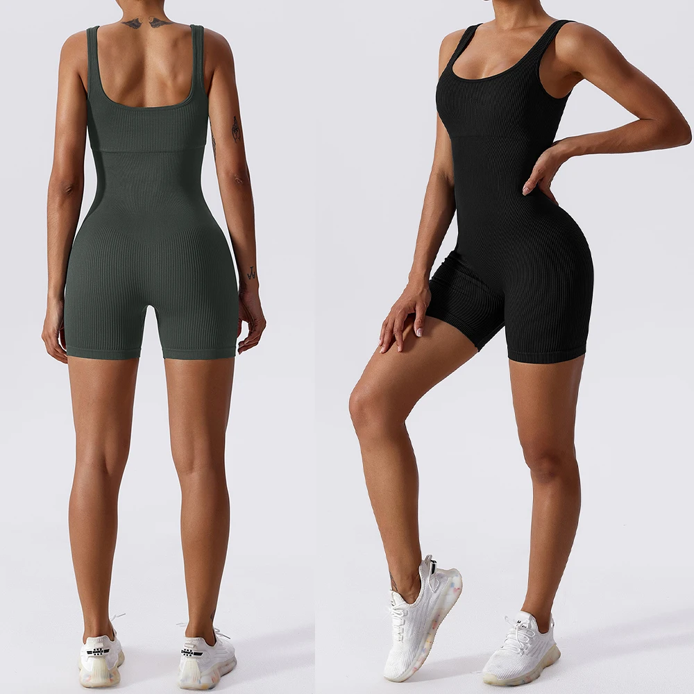 Vnazvnasi nahtloser gerippter Anzug für Frauen Yoga Jumps uit Set für Fitness Push-up Bodysuit Trainings kleidung Sportswear Gym Outfit