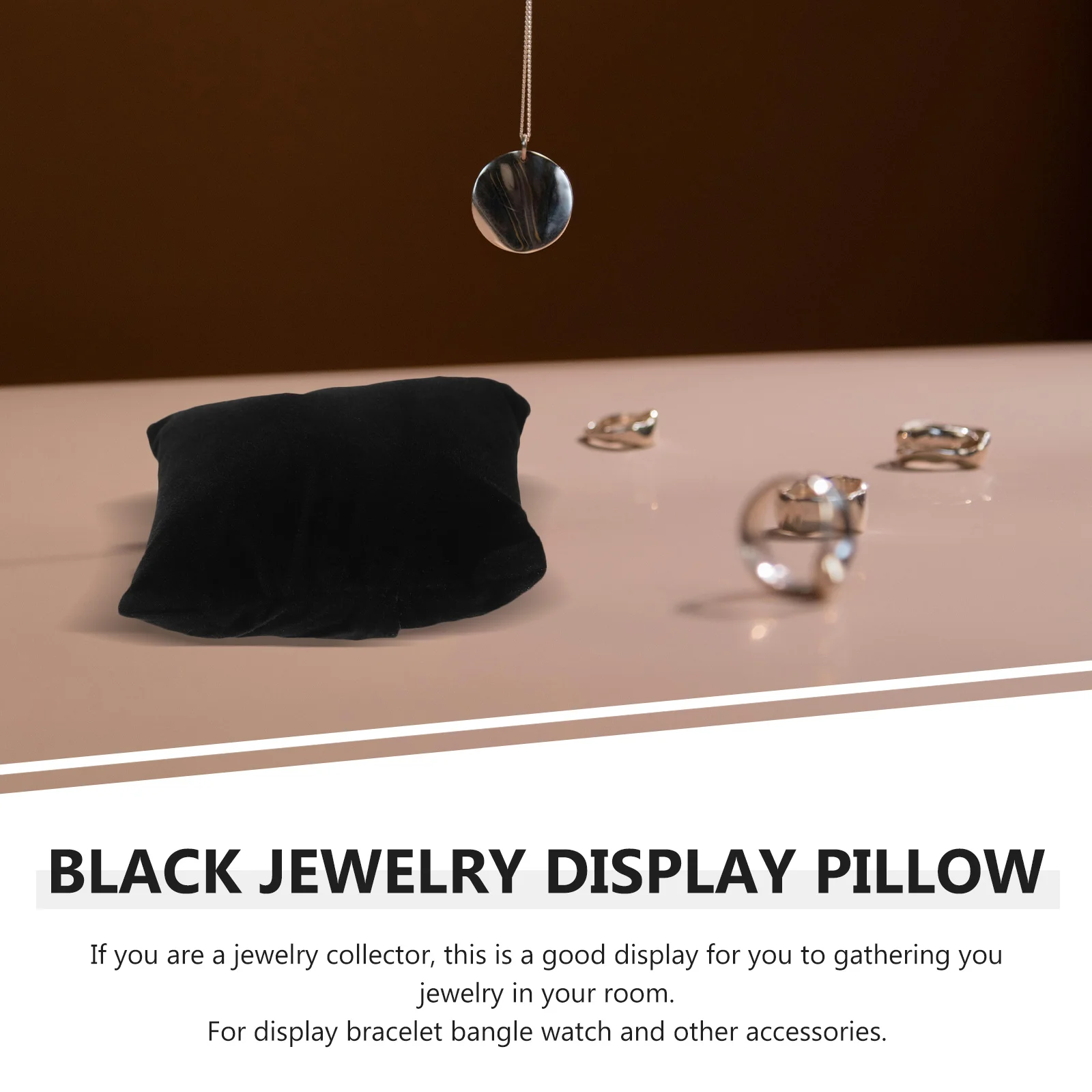 

6 Pcs Show Small Pillow Bracelet Display Plate Pillowcase Holder Bangle Storage Rack Black Stand Round Miss