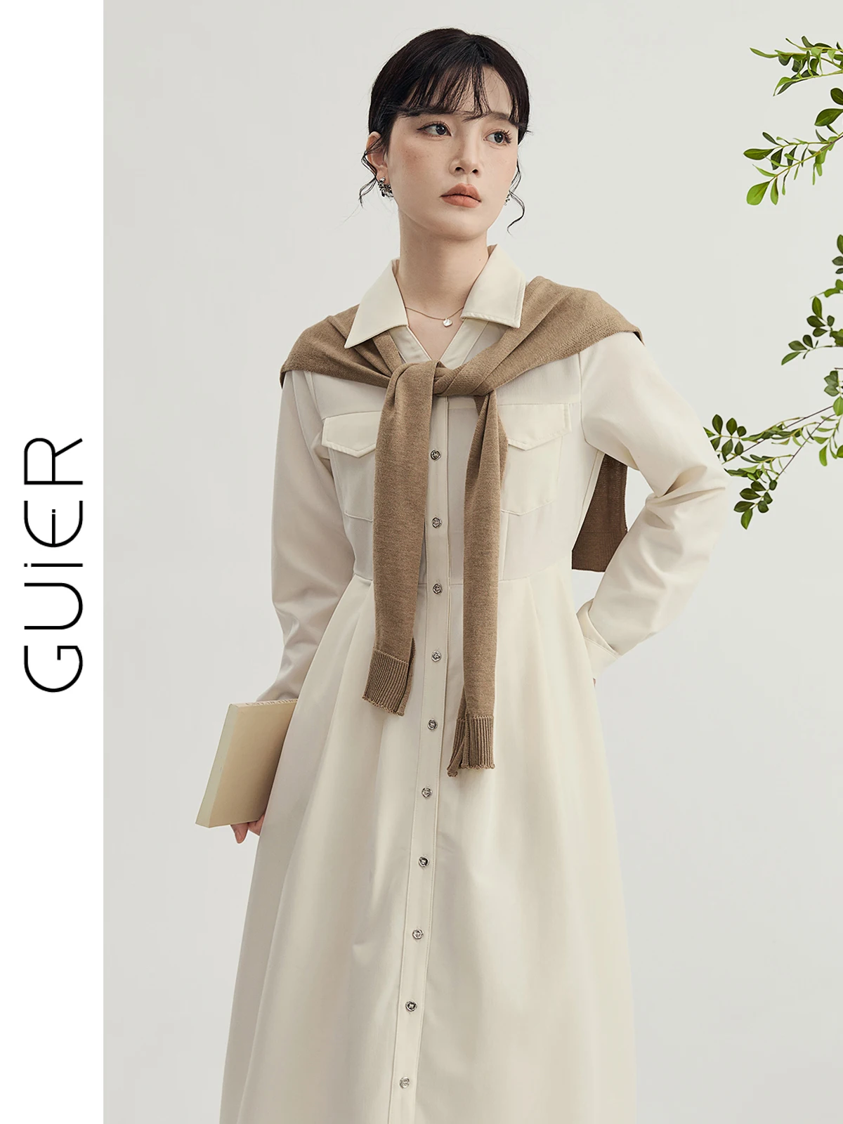 

Женская юбка Guier Long Sve irt Dr: Новинка Весны, Французский Стиль, А-силуэт, Подчеркивающая Талию, Элегантная