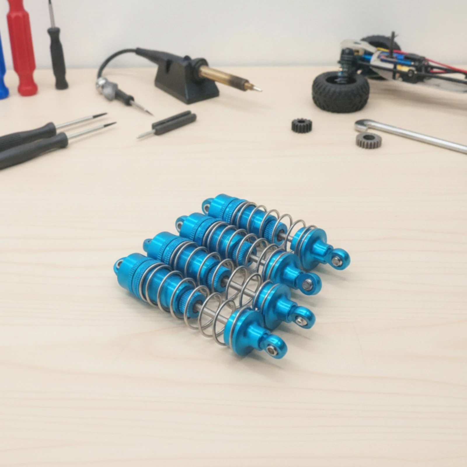 4 Pieces RC Car Shock Absorber Anodized Shock Absorbers with Coil Springs RC Car Dampers Long-Lasting Parts Easy to Install
