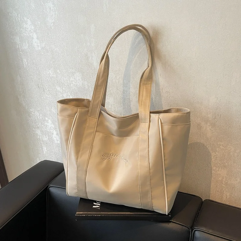 

Большая вместительная сумка-тоут, женская парусиновая нейлоновая сумка на одно плечо, модная легкая рабочая сумка, сумка для мамы