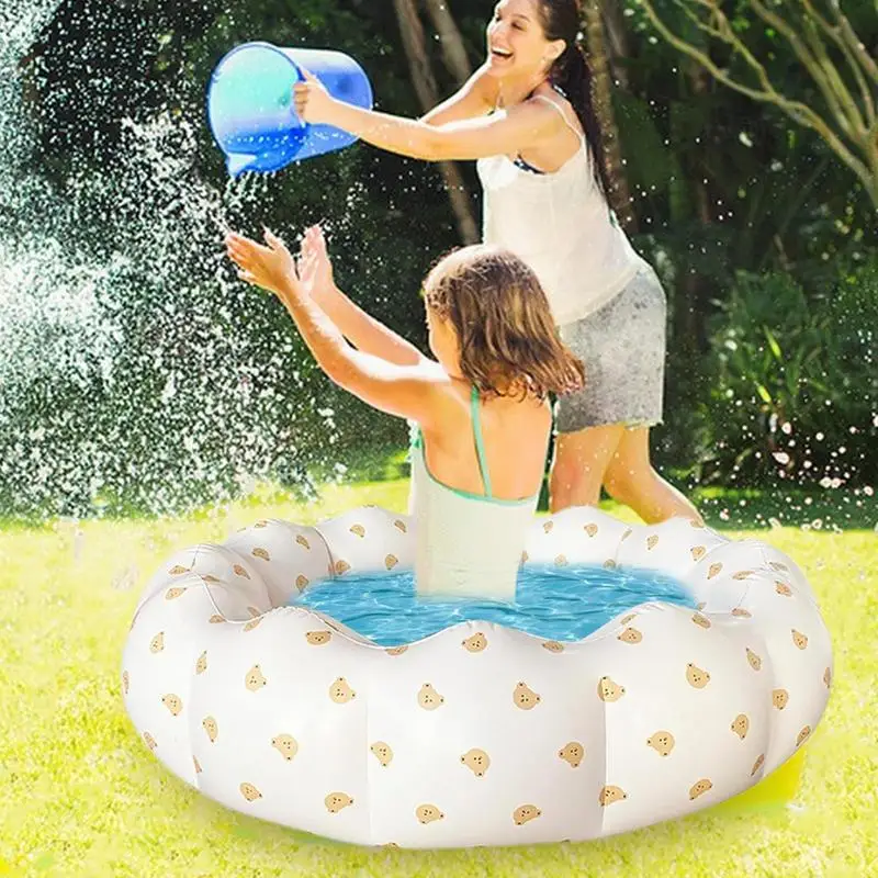 Kiddie Pool, faltbarer Pool in Blütenblattform, tragbar, für Kinder, kleiner Dip-PVC-Pool für Hinterhof, drinnen und draußen, Meeresball, Hund