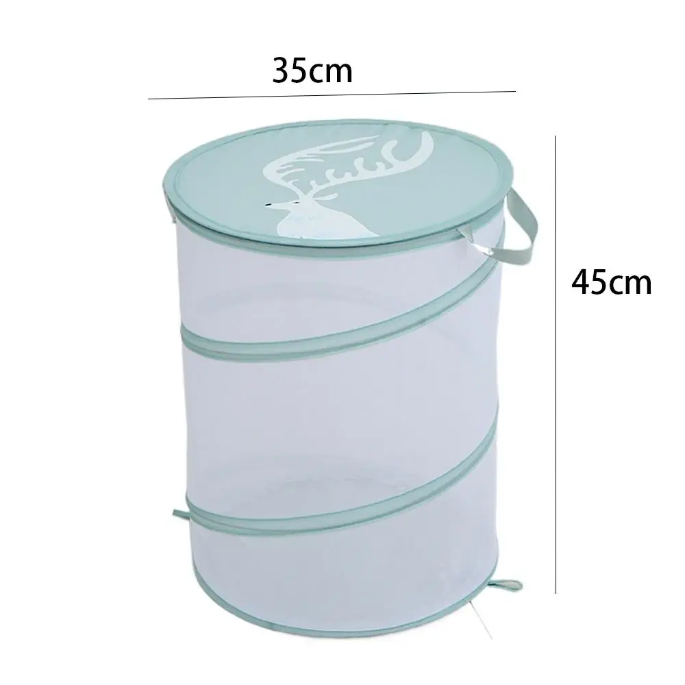 Easy To Store Green Storage Hanging Bag Hanging Type Foldable Storage Basket Perspective Space Saving Net Pocket Home
