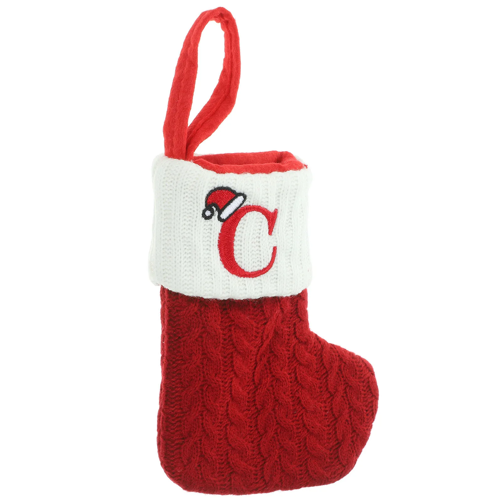 

Christmas Stocking Knitted Fabric Hanging Decoration Soft Texture Xmas Ornament for Tree Fireplace Window Holiday Party