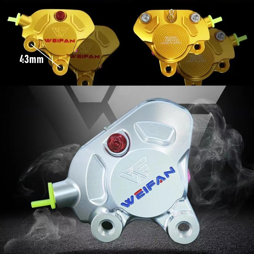Motorcycle Scooter Front Brake Caliper 2Piston Radial Mounting 43mmFor Honda DIO50 AF18 28 ZX34/35 Yamaha FORCE100 JOG Zuma 50cc