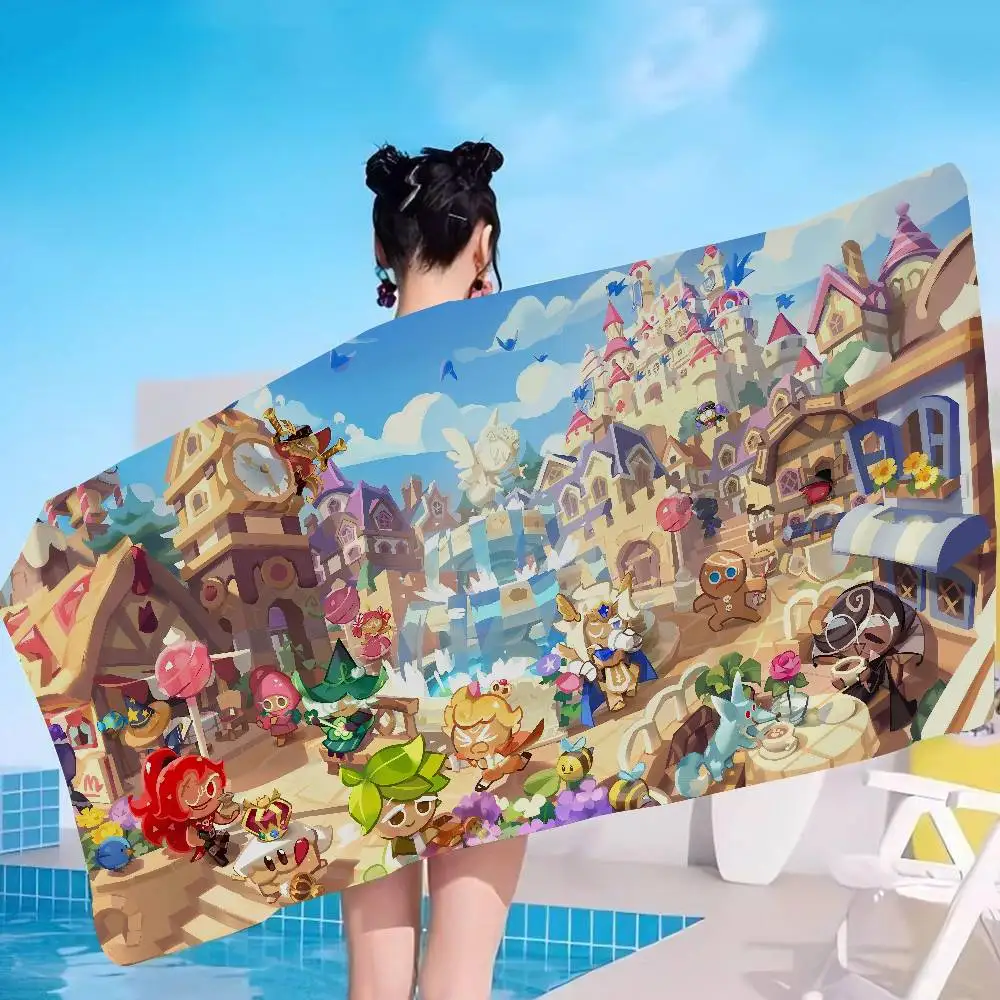 Game Cookie RunS Anime Beach Swimming Towel Soft Absorbent Washcloth Children's Gifts for Kids Travel Camping Gym