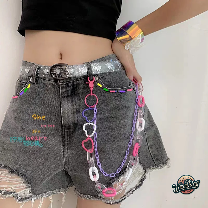 

Y2k Belt Vintage Waist Chain Punk Jewelry Metal Love Belt Chain Women's Fashion Plastic Chain Trouser Chain Accessories