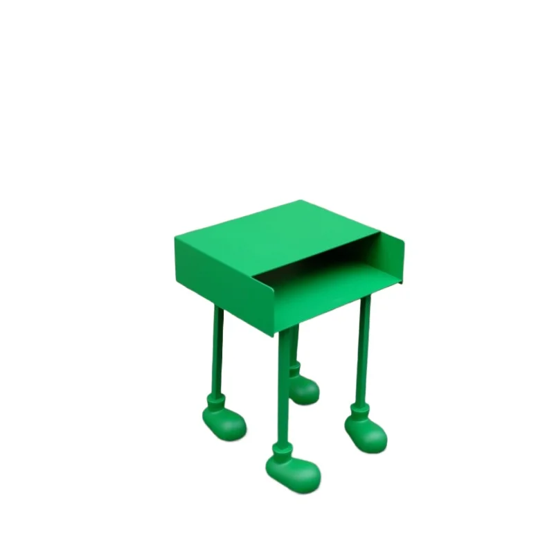 Puppy bedside table, long feet and narrow edges, small corner cabinet, storage, color dopamine art multi-function