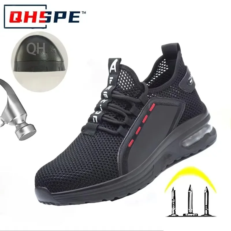 

Men's Lightweight Breathable Steel Toe Safety Shoes Anti Smashing Piercing Work Sneakers Labor Wear-resistant Footwear