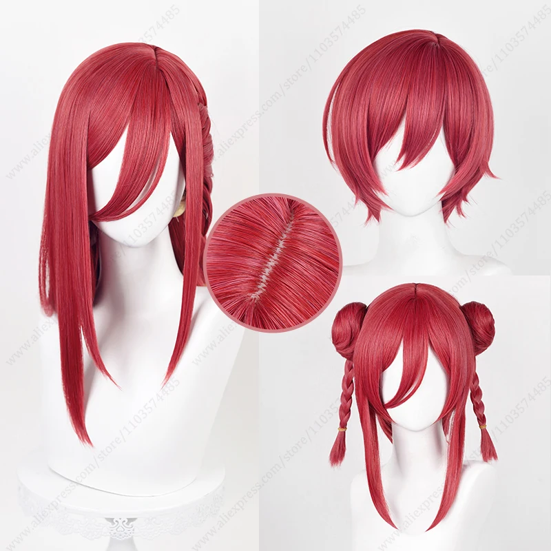 Chigiri Hyoma Cosplay 53cm/40cm/30cm Wine Red Heat Resistant Synthetic Wigs