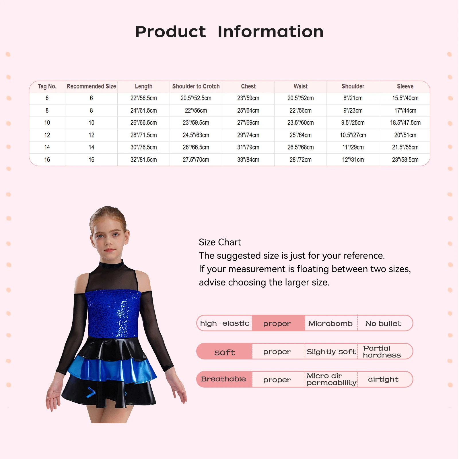 女の子スパンコールジャズダンスドレス長袖コールドショルダーティアードフリル叙情的バレエドレスヒップホップチャチャ社交ダンスウェア