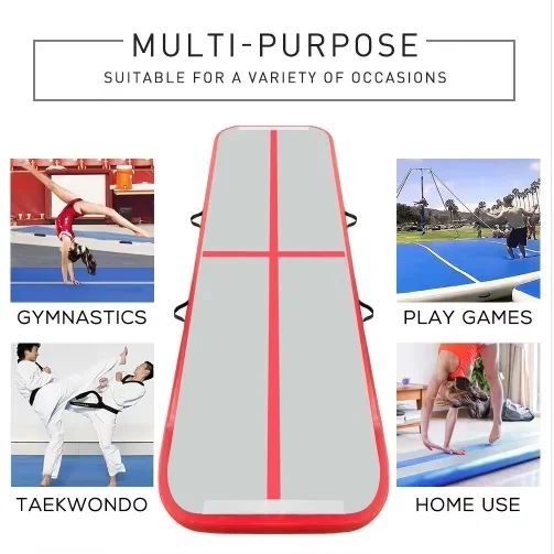 4M Inflatable Gymnastics AirTrack Tumbling Air Track Floor Trampoline Electric Air Pump for Home Use/Training/Cheerleading