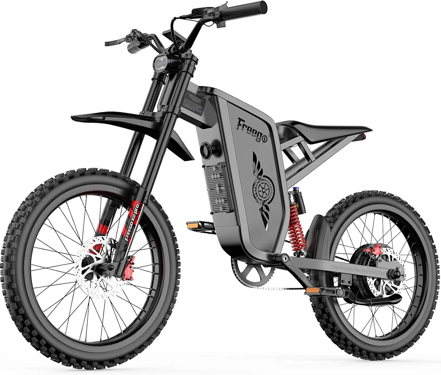 

Freego X2 Electric Motorcycle for Adults 6000W Motor 50MPH Off Road Electric Bicycle 1800wh Battery 7 Speed Electric Dirt Bike