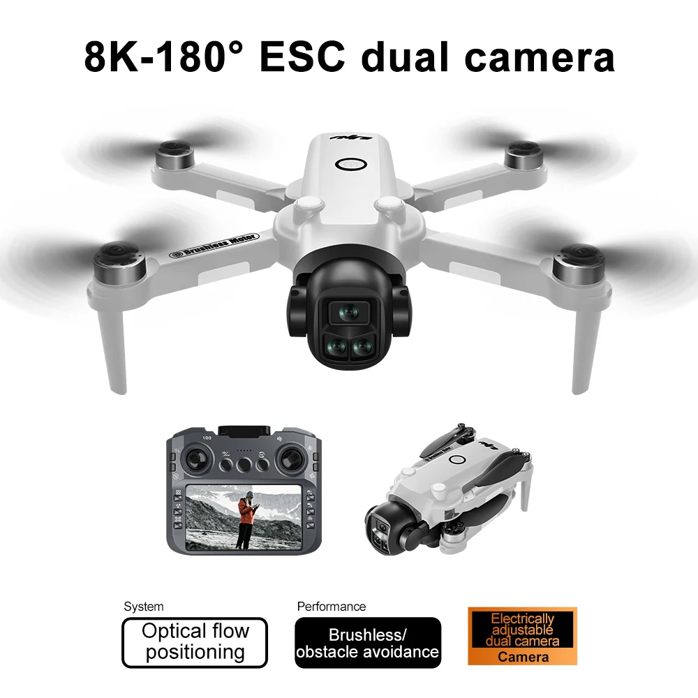 Drone 4K Profissional HD Dual-Camera Obstacle Avoidance 5G Wifi With Screen Remote Control Quadcopter Optical Flow Drone