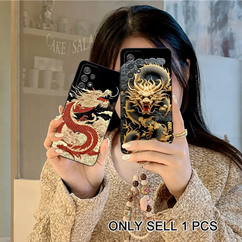 Golden Dragon Phone Case for Samsung Galaxy A57 56 55 54 53 52 51 37 36 35 34 33 32 31 5G Soft TPU Shockproof Cover