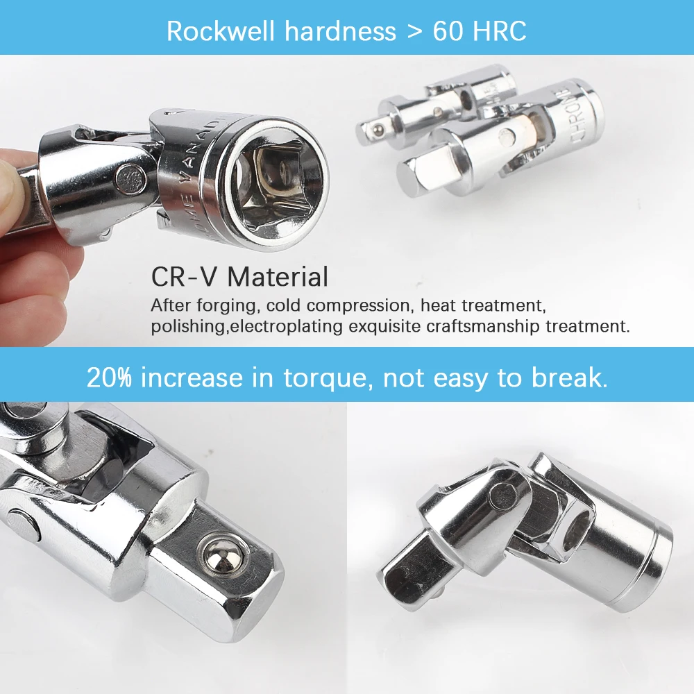 Car Repair Tools Accessories Universal Joint Of Socket Wrench Chrome Vanadium Ratchet Torque Socket Wrench Bar Removal Tools