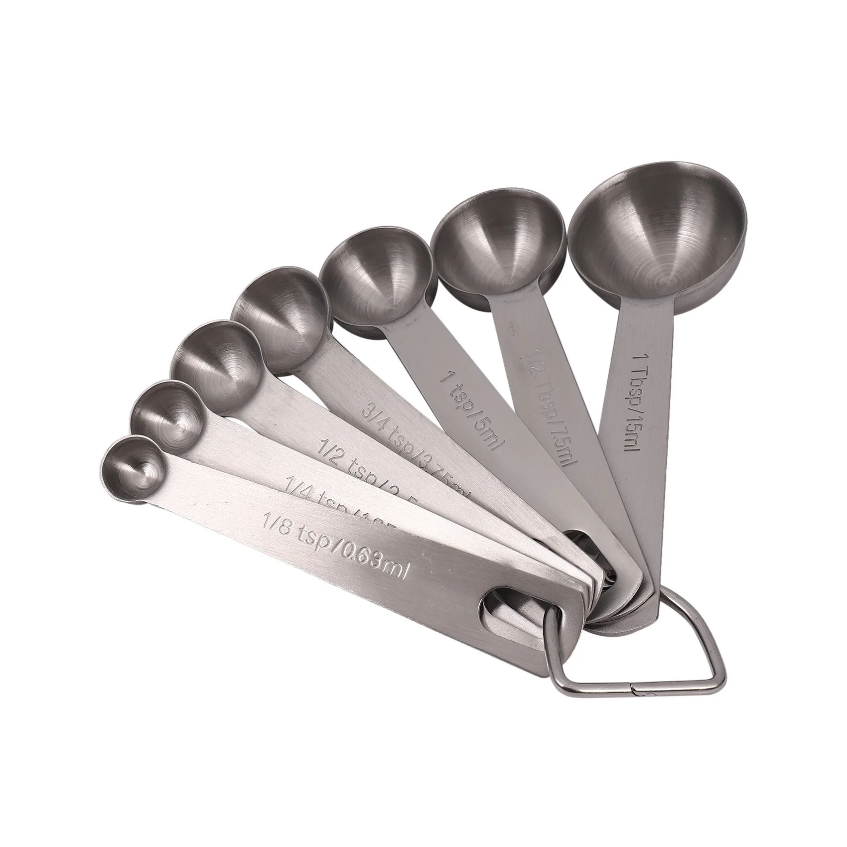 ABCA-Stainless Steel Measuring Spoons Set Of 14 Stackable Measure Spoon With Detachable Ring Holder
